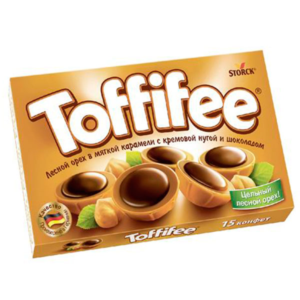 Конфеты Toffifeе лесной орех в мягкой карамели с кремовой нугой и шоколадом 125 гр