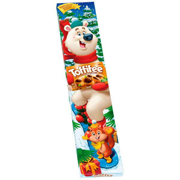 Новогодний подарок шоколадные конфеты Toffifee Санта Клаус 375гр 