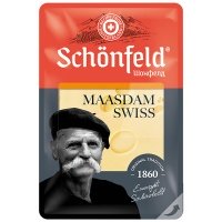 Сыр Schonfeld Швейцарский Маасдам полутвердый, нарезка 48% 125 гр