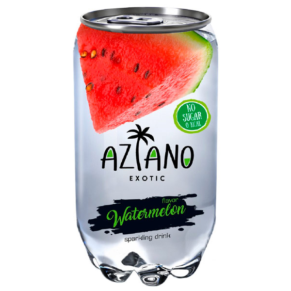 Напиток Aziano со вкусом Арбуза 0.35 литра, слабогазированный, пэт, 12 шт. в уп.