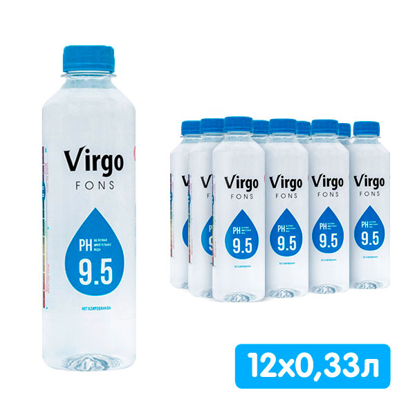 Вода минеральная Virgo fons 0.33 литра, без газа, пэт, 12 шт. в уп