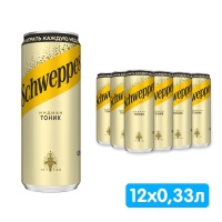Schweppes Indian Tonic / Швепс Индиан Тоник импорт 0.33 литра, ж/б, 12 шт. в уп.