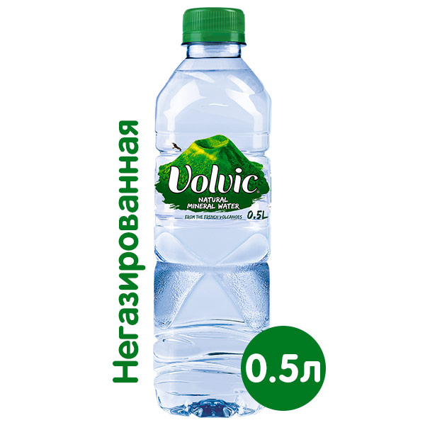 Вода Volvic 0.5 литра, без газа, пэт, термоусадочная упаковка, 24 шт. в уп Вода Volvic 0.5 литра, без газа, пэт, термоусадочная упаковка, 24 шт. в уп. - фото 1