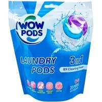 Гель-капсулы для стирки Wow Pods 8 Cleaning Power 3 в 1, 20 шт