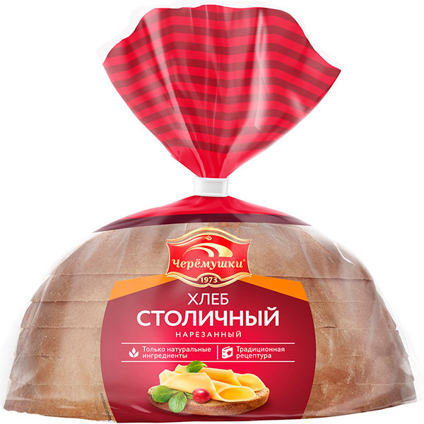 Хлеб Столичный Черёмушки в нарезке половинка 330 гр - фото 1