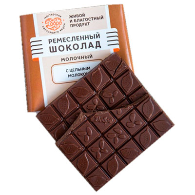 Шоколад молочный на меду 54% (Ферма Иванова Т.) 90 гр