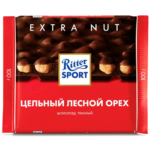 Шоколад Ritter Sport темный с цельным лесным орехом 100 гр