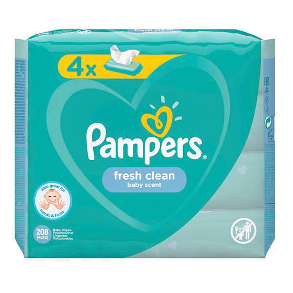 Салфетки детские Pampers Baby Fresh Clean 208 шт