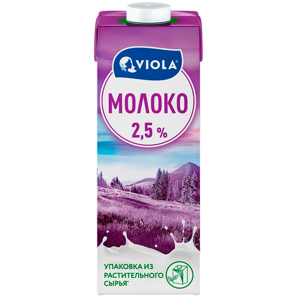 Молоко Viola ультрапастеризованное 2.5% БЗМЖ 973 мл