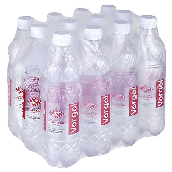 Вода Воргольская Vorgol ФК Спартак 0.6 литра, без газа, пэт, 12 шт. в уп.