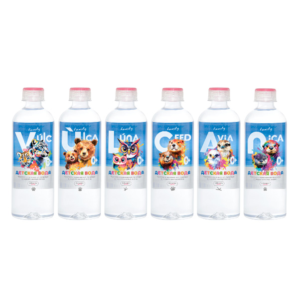 Вода Vulcanica baby детская 0.5 литра, без газа, пэт, 12 шт. в уп.