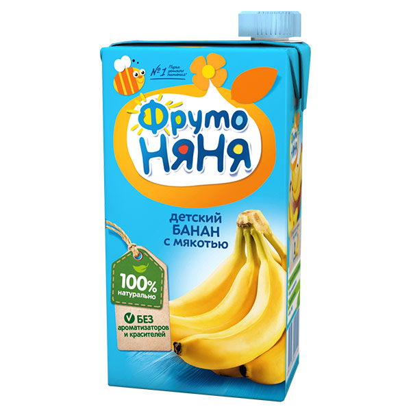 Сок детский 3+ ФрутоНяня банановый с мякотью 0.5 литра