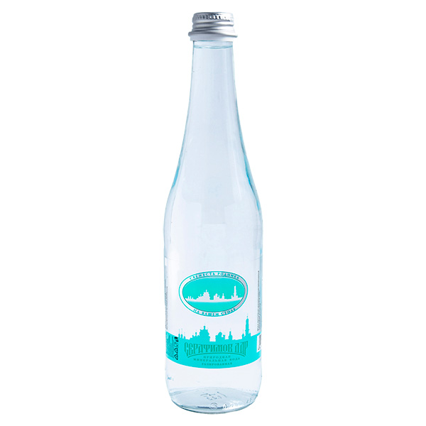 Вода Серафимов Дар 0,5 литра, газ, стекло, 12 шт. в уп.