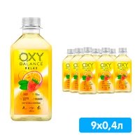 Oxy Balance Relax клубника, маракуйя, мята 0.4 литра, пэт, 9 шт. в уп.