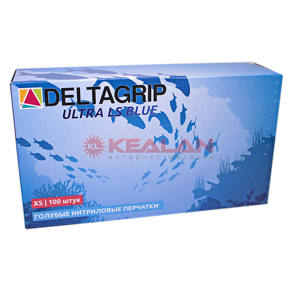 

Перчатки Deltagrip Ultra LS нитриловые голубые размер ХL 100 шт. в уп.