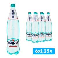 Вода Боржоми / Borjomi 1.25 литра, газ, пэт, 6 шт. в уп.