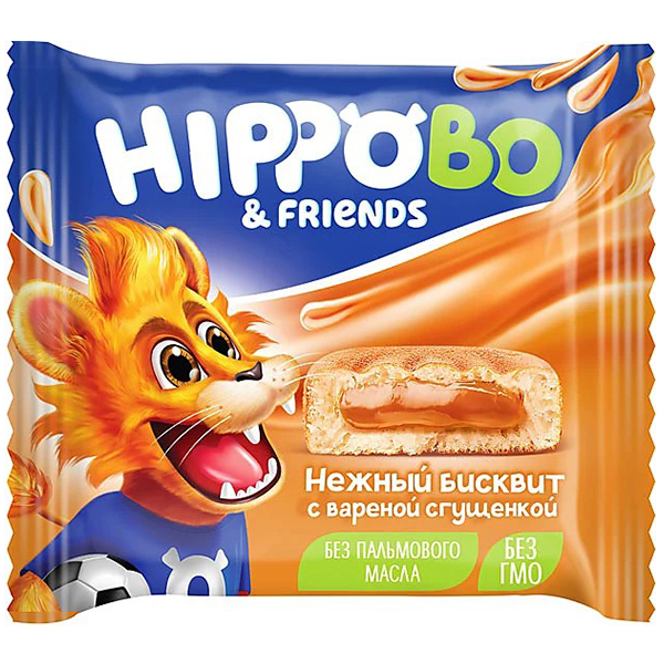 Пирожное бисквитное Hippo Bondi & Friends с вареной сгущенкой 32 гр