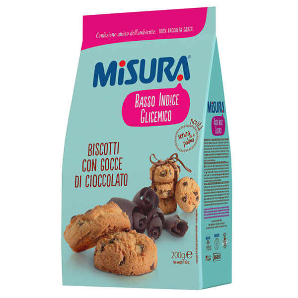 Печенье Misura Basso indice glicemico с кусочками шоколада 200 гр