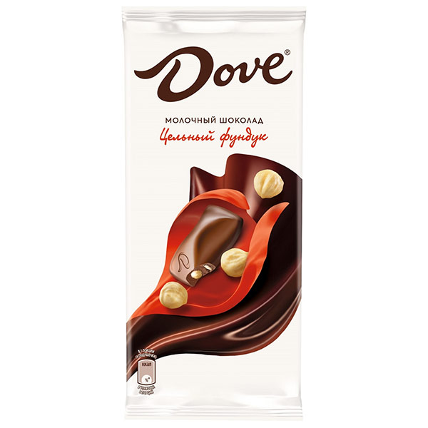 Шоколад Dove молочный с цельным фундуком 90 гр