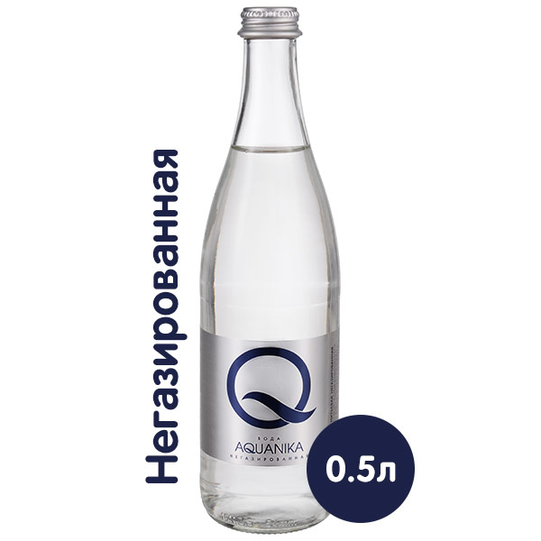 Вода Aquanika 0.5 литра, без газа, стекло, 12 шт. в уп.