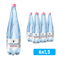 Вода Хрустальная питьевая 1,5 литра, без газа, пэт, 6 шт. в уп.
