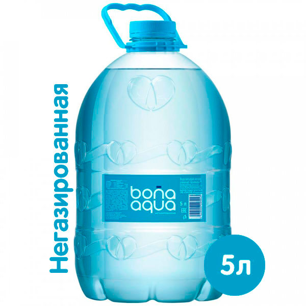 Вода Bona Aqua 5 литров, 4 шт. в уп Вода Bona Aqua 5 литров, 4 шт. в уп. - фото 1