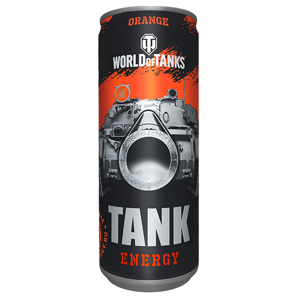 Энергетический напиток Tank World of Tanks Orange 0.33 литра, ж/б, 12 шт. в уп.
