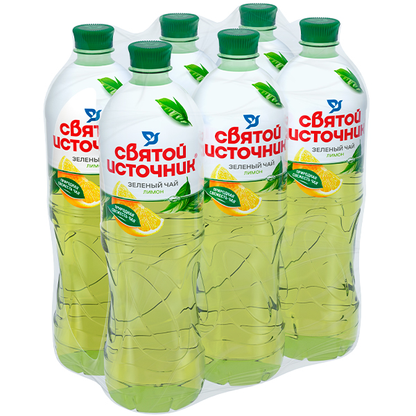 Напиток Святой источник Зеленый чай Лимон 1 литр, пэт, 6 шт. в уп.