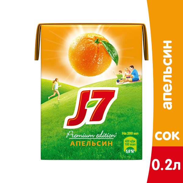 Сок J7 / Джей Севен  Апельсин 0,2л (27шт.)
