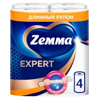Бумажные полотенца Zemma Expert без рисунка 3х-слойные (4 шт)