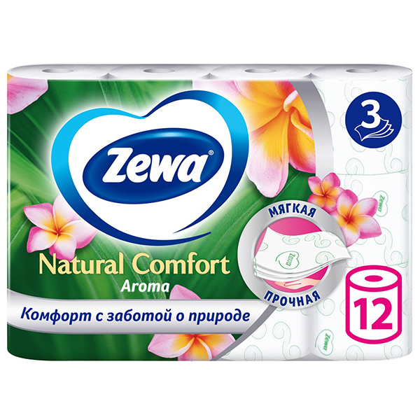 Туалетная бумага Zemma Natural Comfort Арома 3 слоя (12 шт)