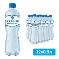 Вода Липецкая Росинка лечебно-столовая 0.5 литра, газ, пэт, 12 шт. в уп.