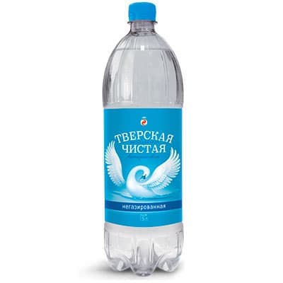 Вода Тверская Чистая 1.5 литра, без газа, пэт, 6 шт. в уп.
