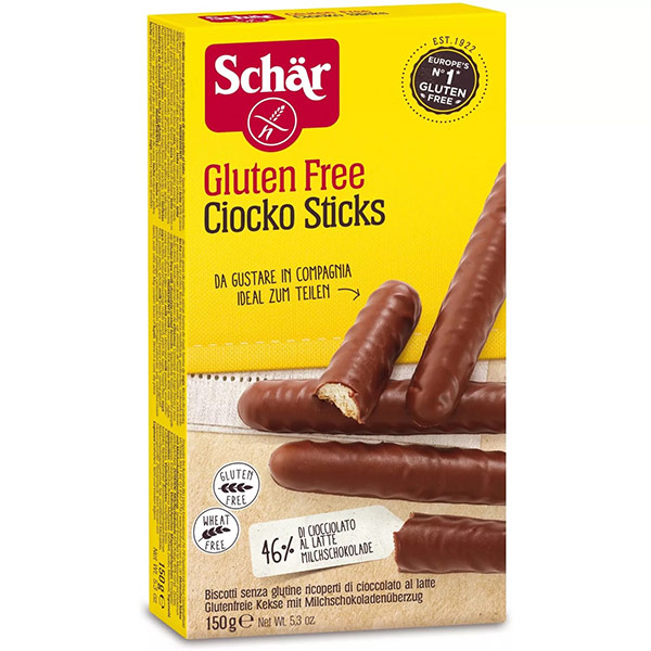 Шоколадные палочки Dr. Schar безглютеновые 150 гр