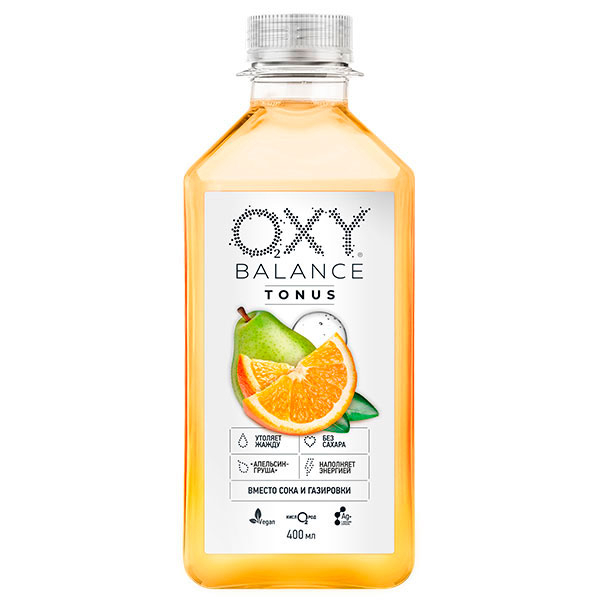 Oxy Balance Tonus апельсин, груша 0.4 литра, пэт, 9 шт. в уп.