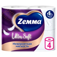 Туалетная бумага Zewa Ultra Sof белая 4х-слойная (4шт.)