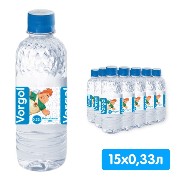 Вода Воргольская Vorgol Союзмультфильм 0.33 литра, без газа, пэт, 15 шт. в уп.