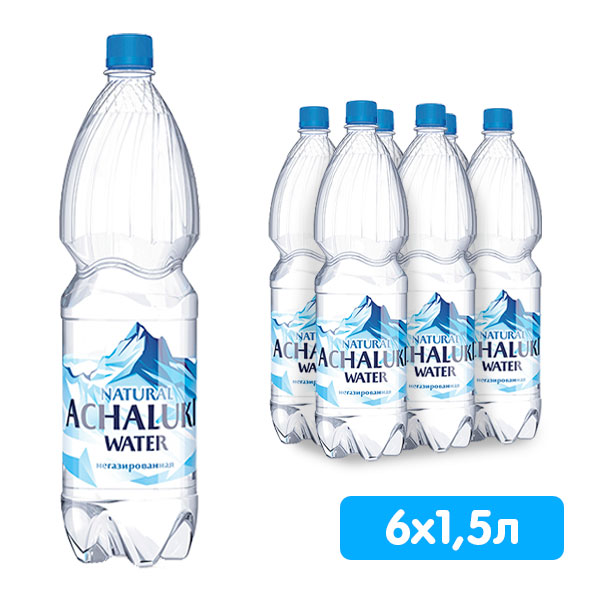 Вода Ачалуки 1.5 литра, без газа, пэт, 6 шт. в уп