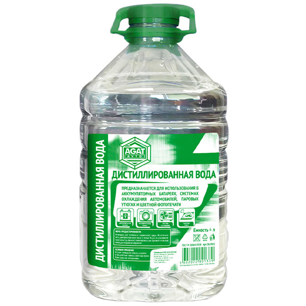 Дистиллированная вода Agat 4 литра