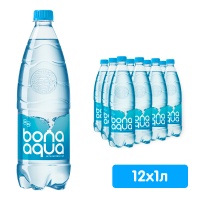 Вода Bona Aqua 1 литр, без газа, пэт, 12 шт. в уп.