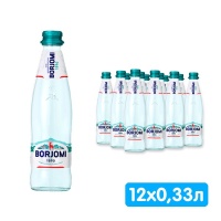 Вода Боржоми / Borjomi 0.33 литра, газ, стекло, 12 шт. в уп.