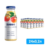 Сок Zuegg / Цуегг яблочный 0.2 литра, стекло, 24 шт. в уп.