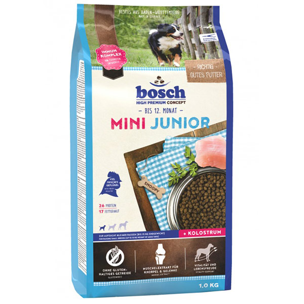

Сухой корм для щенков мелких пород Bosch Mini Junior со вкусом птицы 1 кг