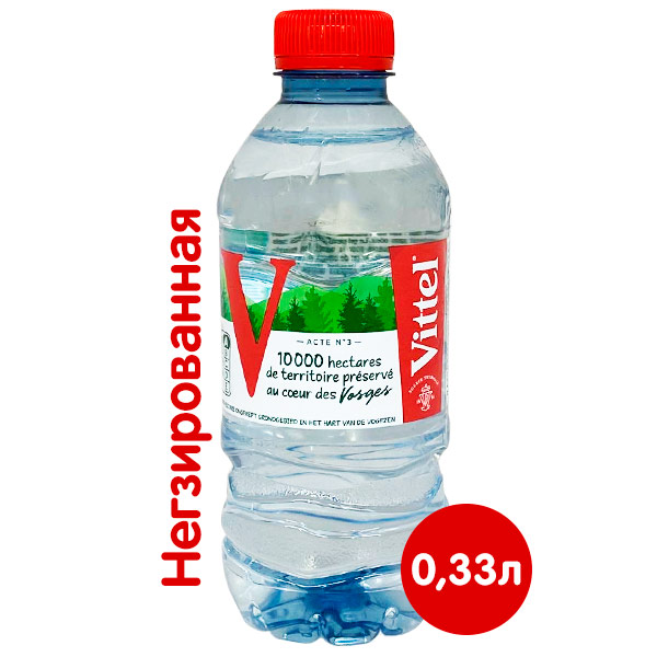 Вода Vittel 0.33 литра, без газа, пэт, 24 шт. в уп.