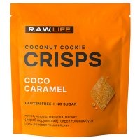 Печенье криспы R.A.W. LIFE кокос-карамель без глютена и сахара 35 гр