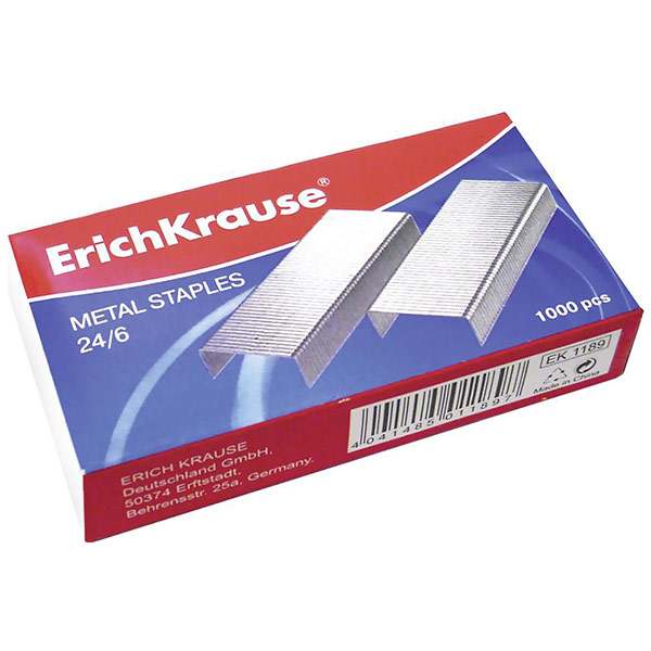 Скобы для степлера Erich Krause 24/6 1000 шт х 10 коробок