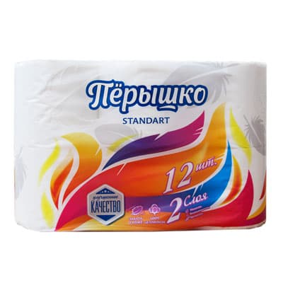 Туалетная бумага Перышко белая 2 слоя (12 шт.)