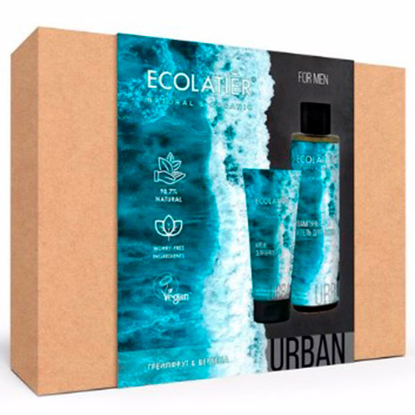 

Набор подарочный Ecolatier Urban for Men Care Шампунь-гель для душа 2 в 1 200 мл + Крем для бритья 100 мл