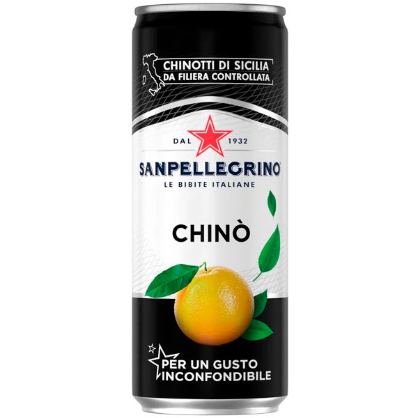 Напиток San Pellegrino Chinotto померанц 0.33 литра, газ, ж/б, 24 шт. в уп.