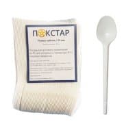 Ложки одноразовые чайные Пакстар белые 13 см 100 шт. в уп.